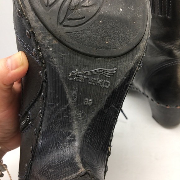 Dansko Leather Nat Lace Up Booties Size 39 - Picture 14 of 16